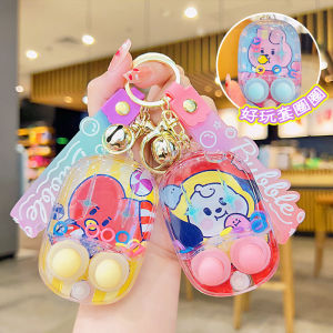 ZEEMIN  Water ring game machine toy wholesale creative decompression keychain accessories cute little gift car key chain