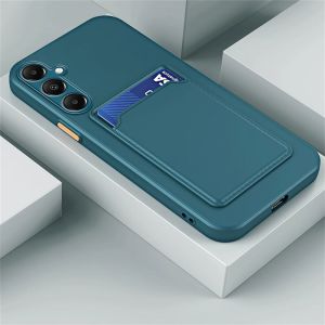 For Samsung Galaxy A17 5G Case For GalaxyA17 4G A 17 Card Slot Holder Straigh Silicone Phone Back Cover Shockproof Bumper Fundas