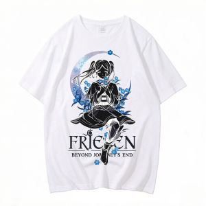 Bandai | High Quality Cotton Frieren Beyond Journeys End Anime Printed T-shirt Comfortable Breathable Short Sleeve Round Neck