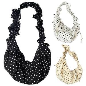 Comfortable Womens Polka Dot Crossbody Bag in Half Moon Style Suitable for Travel and Casual Events