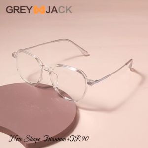 Grey Jack Kacamata Frame Bahan Titanium Model Kotak Stylish Fashionable Ringan Kokoh Bisa Minus Antiradiasi Blueray Bluecromic 95014