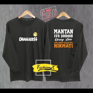 kaos pria lengan panjang Chuakss distro katun tc 30s hitam premium tshirt
