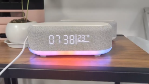 【SG STOCK】 6 In 1 Wireless Clock Mini Bluetooth Speaker Multifunctional Wireless Charger Speaker Smart Charging Dock