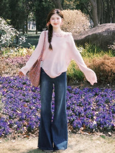 YUEZHONGWEI | Euphoric French Inspired 3D Floral Pink Long Sleeve Knitwear