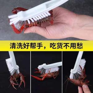 Long Handle Kitchen Brush for Cleaning Shrimps Abalone Crabs Angle Cup Brush for Home Personal Cleaning Tools Floor Care