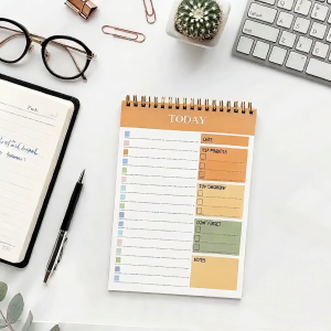To Do List Notepad With Multiple Functional Sections 52Sheet Schedule Spiral Notebooks School Office