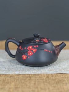 Bộ Ấm Trà Gốm Sứ Màu Tím Yunnan Jianshui Hoa Mận Bồ Tát Hoa Mận Bồ Tát Bộ Ấm Trà Gốm Sứ Cao Cấp Dùng Tại Nhà Trung Quốc