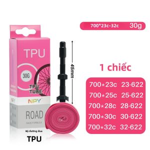 NPY Siêu Nhẹ TPU Xe Đạp Đường Bộ Ống Bên Trong 700x23-32c Có Thể Tháo Rời Van Pháp Chống Đâm Thủng Hợp Kim Nhôm Lốp Xe Đạp