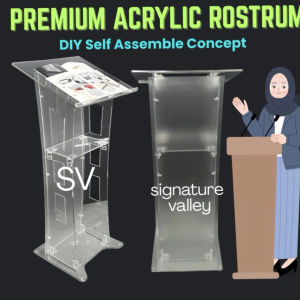 DIY Acrylic Rostrum Speaking Podium Self Assemble Presentation Desk Reception Company Event Stand