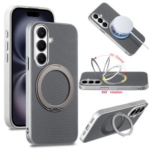 szhaiyu | For Magsafe Magnetic Rotating Bracket Phone Case for Samsung Galaxy S26 S25 Ultra Plus S25 Edge S26+ Leather Protective Cover