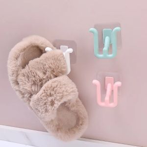 2 Chiếc Móc Treo Dép Dán Tường Giá Lưu Trữ Giày Đồ Để Giày Kệ Phòng Tắm Móc Treo Treo Tường Móc Treo Giày