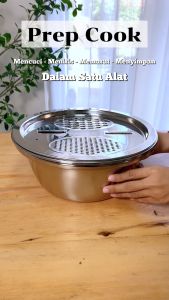 Asta Baskom Stainless 3 In 1 Parutan Saringan Sayur Beras Buah Multifungsi Mangkok Tebal Anti Karat