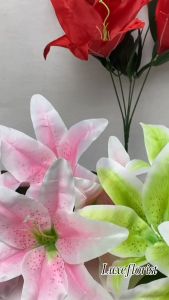 Bunga Lily Bintik Jumbo Cabang 5 bunga hias plastik artificial dekorasi kamar babysbreath