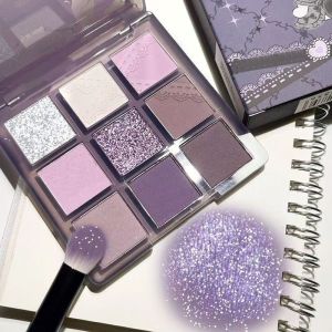 Tingphe Girls Dream Nine Colors Eyeshadow Palette Highlight Matte Sparkling Smoke Purple Hot Girl Eye Makeup Cut-off Eyeshadow