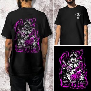 ONE PIECE Anime Peripheral Front and Rear Printed T-shirt Mens Summer Loose Casual Wear Large Size Childrens Parent-child Top