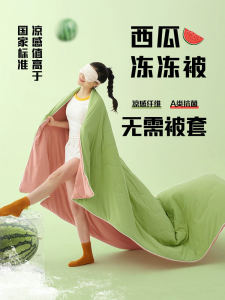Watermelon Pattern Ice Silk Air Conditioner Quilt Thin Washable Summer Cooling Feeling Polyester Fiber Filled Bed Cover