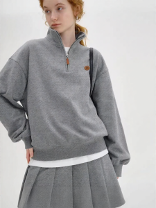 fano studios | Bộ Đồ Áo Hoodie và Chân Váy Phong Cách Retro Mỹ Cổ Điển Cổ Polo