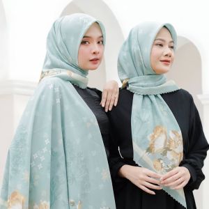 Hijab MEERA Premium Voal motif ukuran 120 *120 / Hijab segiempat Motif VOAL Motif Premium
