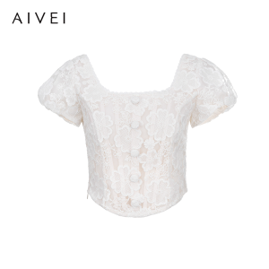 AIVEI | Sweet Temperament Princess Square Neck Lace Top