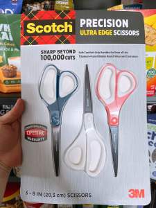 Bộ 3 kéo chất liệu Titanium siêu bền Scotch Precision Ultra Edge Scissor 3M Mỹ.
