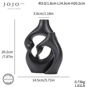 Modern Simplicity Ceramic Flower Vase Home Decoration Ornament Asymmetrical Shape Small Flower Pot for Flower Stems