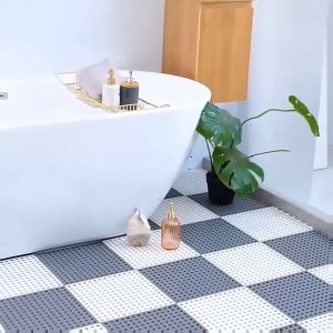 ALON Floor Mat Bathroom Anti Slip Toilet Mat PVC Kitchen Mat Bathroom Carpet 30x30cm Tikar Tandas