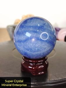 Natural Brazil High Grade Blue Aventurine Jade Crystal Ball Ornament BA02
