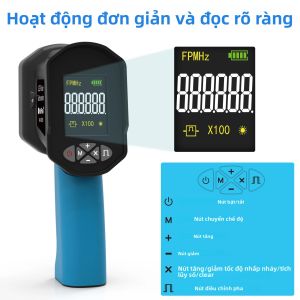 Máy Đo Tốc Độ Kỹ Thuật Số Cầm Tay 60-99999 Vòng/phút Đồng Hồ Đo Tốc Độ FPM Cho Đèn LED Máy In Máy Quay Máy CNC