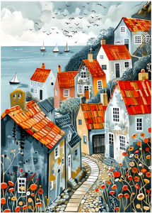 Jigsaw Puzzle for Adults 500/1000/1200/2000PCS Seaside Town Scenery DIY Craft Home Wall Decoration Gift Idea Frameless