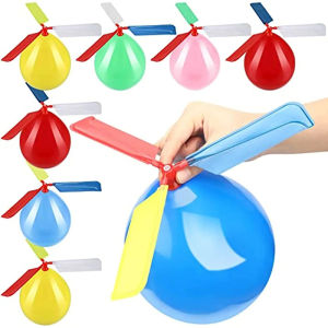 6/12PCS Childrens Outdoor Balloon Rotating Helicopter Launcher Set Balloon Parent Child Interactive Childrens Puzzle Toy