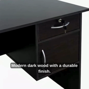 Office Table with Locking Drawer and Cabinet Wooden Workstation for Home Office Dorm Space Saving Study Table