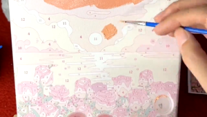 Nanafine【🔥พร้อมส่ง🔥】🎨20 × 20CM Painting by numbers /diy painting by number รูปแบบการ์ตูน Sanrio/Kuromi/Cinnamoroll ระบายสีตามตัวเลข ภาพระบายสีตามตัวเลข การตกแต่ง ของขวัญ