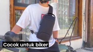 Techdoo Tas Selempang Pria Pin Lock Multifungsi Crossbody Waist Bag Sling Bag USB Charger TS730