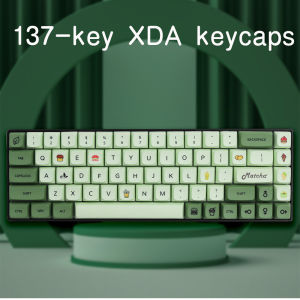 XDA Matcha Green Tea Dye Sub Japanese Keycap Set Thick PBT For Gh60XdPoker 87Tkl 104 Ansi Mechanical Keyboard 7U