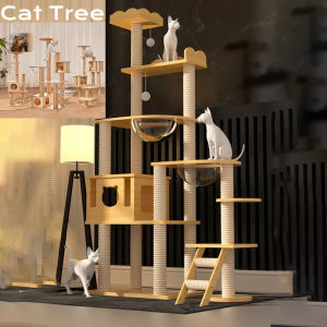 Sisal Rope Cat Tree Scratching Toy Cat Tower Grinding Paws Cat Scratchers Wear-Resistant Cat Interaction Wooden Accessories