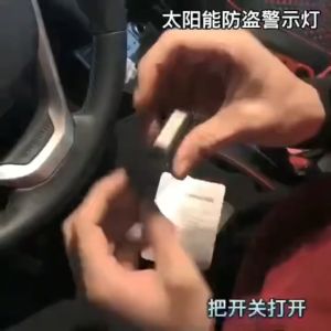 [ READY STOCK ] Solar & Micro USB Power Car Mini Alarm Wireless Warning Security LED Light Anti-Theft Flashing Light