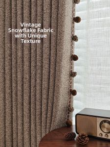 Antibacterial Wabi-Sabi Style Chenille Blackout Curtains