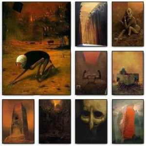 1000PCS Jigsaw Puzzle Zdzislaw Beksinski Surreal Dark Gothic Artwork For Adults Great Family Fun Relaxing Brain Teaser Gift