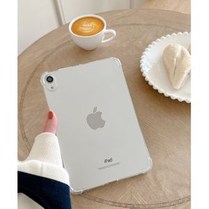 CrashStar TPU เนื้อนิ่มโปร่งใส Casing Tablet กันกระแทกสำหรับ iPad Mini 6 5 4 iPad 9.7 6th 2 3 4 Air 2 3 4 5 iPad Airpro 11นิ้ว2024 iPad 10.2 7th 8th 10th Gen iPad Pro 12.9 2021 2022 2020 2018ใสเรียบง่ายกรอบเคสโทรศัพท์ iPad ซิลิโคน