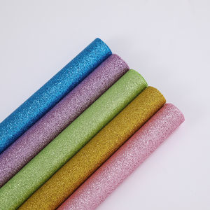 Fine Matte Sparkling Multicolor PU Leather Fabric for DIY Craftsmanship Sewing Bow Bag Decoration Artificial Leather Material