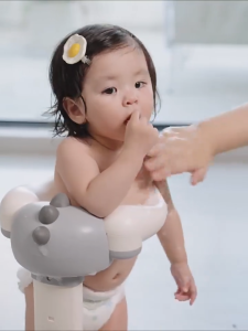 Baby Standing Bath Rack Adjustable Shower Stand Assistive Armrests for Kids 0-5 Years Old