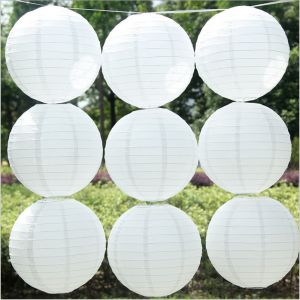 1pc 10-15-20-25-30-35-40cm White Chinese Paper Lanterns Festival Supplies For Party and Wedding Decoration Hanging Paper Ball