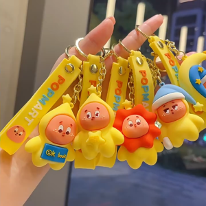 Twinkle Twinkle Keychain Cute Cartoon Doll Bag Pendant Pop Mart Style Keyring Gift for Kids Friends 3D Silicone Figure
