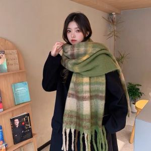 JIFANPAUL | Thick Warm Womens Scarf Autumn and Winter Retro Versatile Plaid
