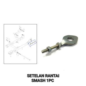 Setelan Rantai Smash (Harga Per 1 PCS) - Stelan Rante Anting Anting Chain Adjuster + Plat Suzuki Smash Lama Old 110