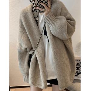 Soft Cozy Lazy Gentle Style High-End Knitted Sweater Cardigan Womens Fashion Commute Style Batwing Sleeve Long Sleeve V-Neck