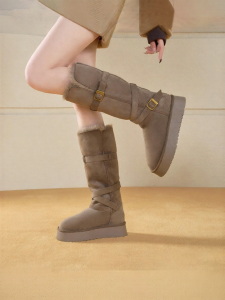 Josiny | Thick-soled Fur Lined Long Snow Boots for Women Winter