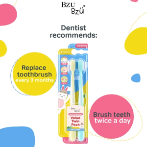 VALUE TWIN PACK] BZU BZU Extra Soft Kids Toothbrush (For 8+ years)