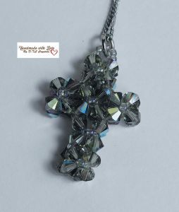[D.T.C Crystals] Beaded Cross Pendant with Swarovski Crystals