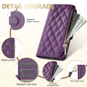 Wallet Small Fragrance Zipper Card Slot Magnetic Flip Leather Case For Samsung Galaxy S21 Ultra S21 FE S20 Plus S20 FE A23 M13